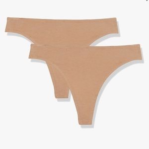 Two (2) NEW Camel color ladies thongs. Medium 6/8 NWT